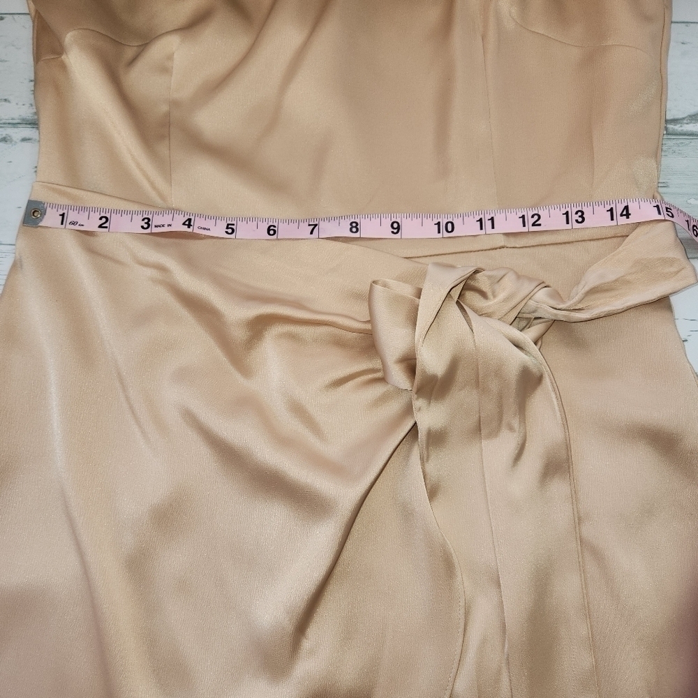 Gianni Bini NWT One Shoulder Spaghetti Strap Tie Waist Mini Wrap Dress Size 8 - Picture 7 of 12